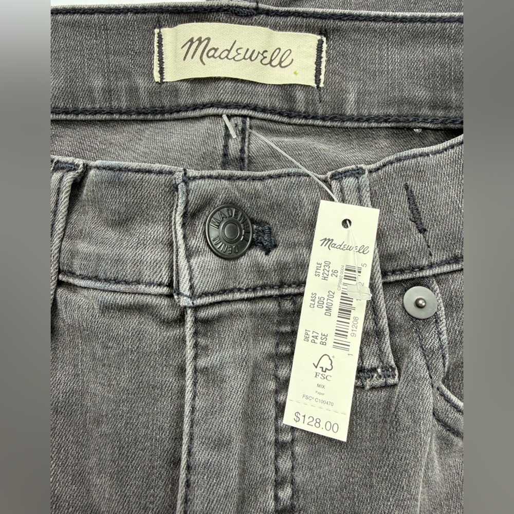 NWT Madewell 9" Mid-Rise Skinny Jeans in Black Sea 26 - Picture 5 of 8